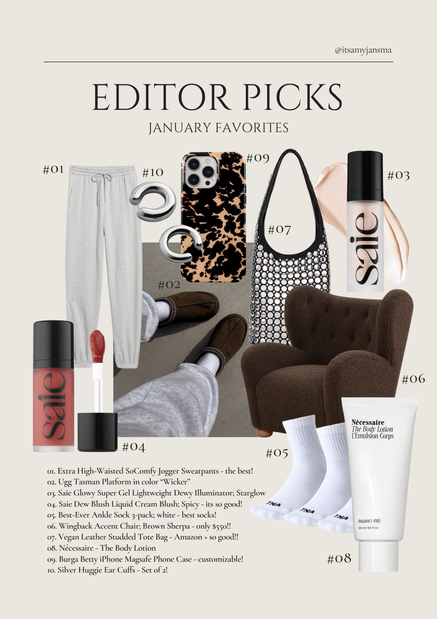 Editors Picks - January Favorites! 

Home finds, beauty favorites, saie beauty, Amazon fashion finds, Boucle chair, affordable home finds, best crew socks, January beauty favorites, fashion favorites, January favorites 

#LTKBeauty #LTKHome #LTKSeasonal