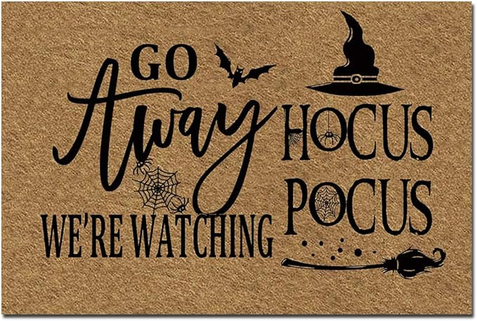 Doormat Funny Front Door Mat- Go Away We're Watching Hocus Pocus Halloween Doormat Rubber Non Sli... | Amazon (US)