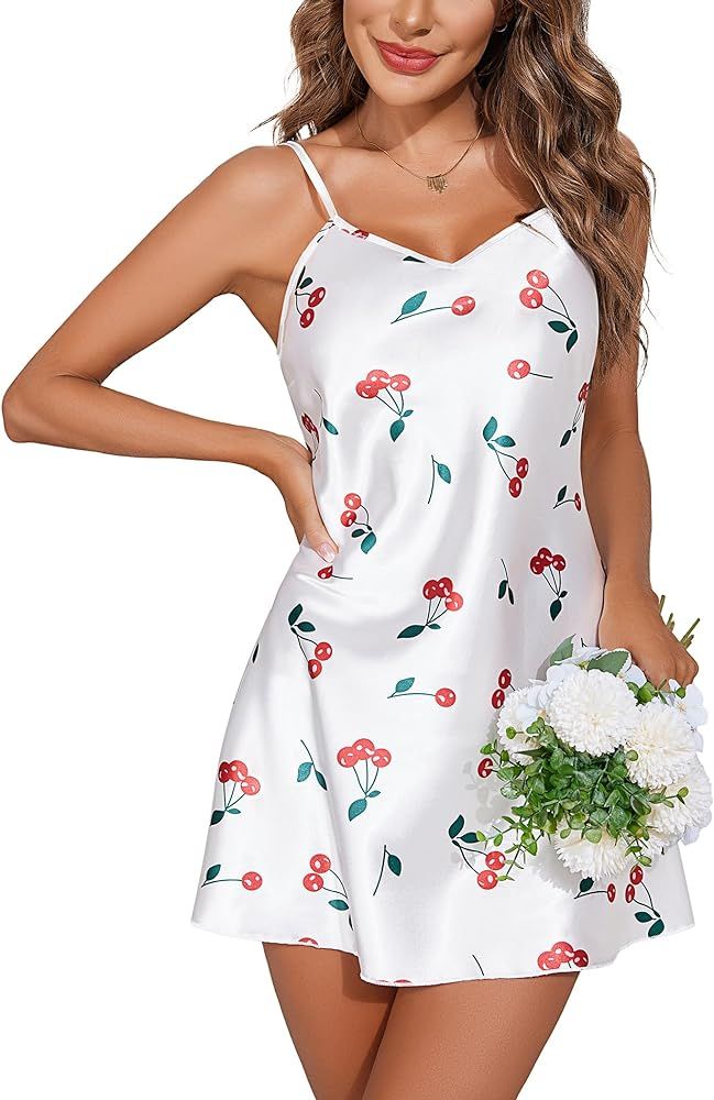 Avidlove Women Sleepwear Satin Nightgown Babydoll Lingerie Dress Mini Slip Chemise Nightwear | Amazon (US)