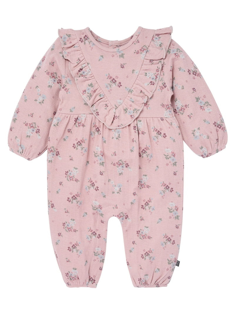Modern Moments by Gerber Baby Girl Ruffle Romper, Sizes 0/3 Months - 24 Months | Walmart (US)