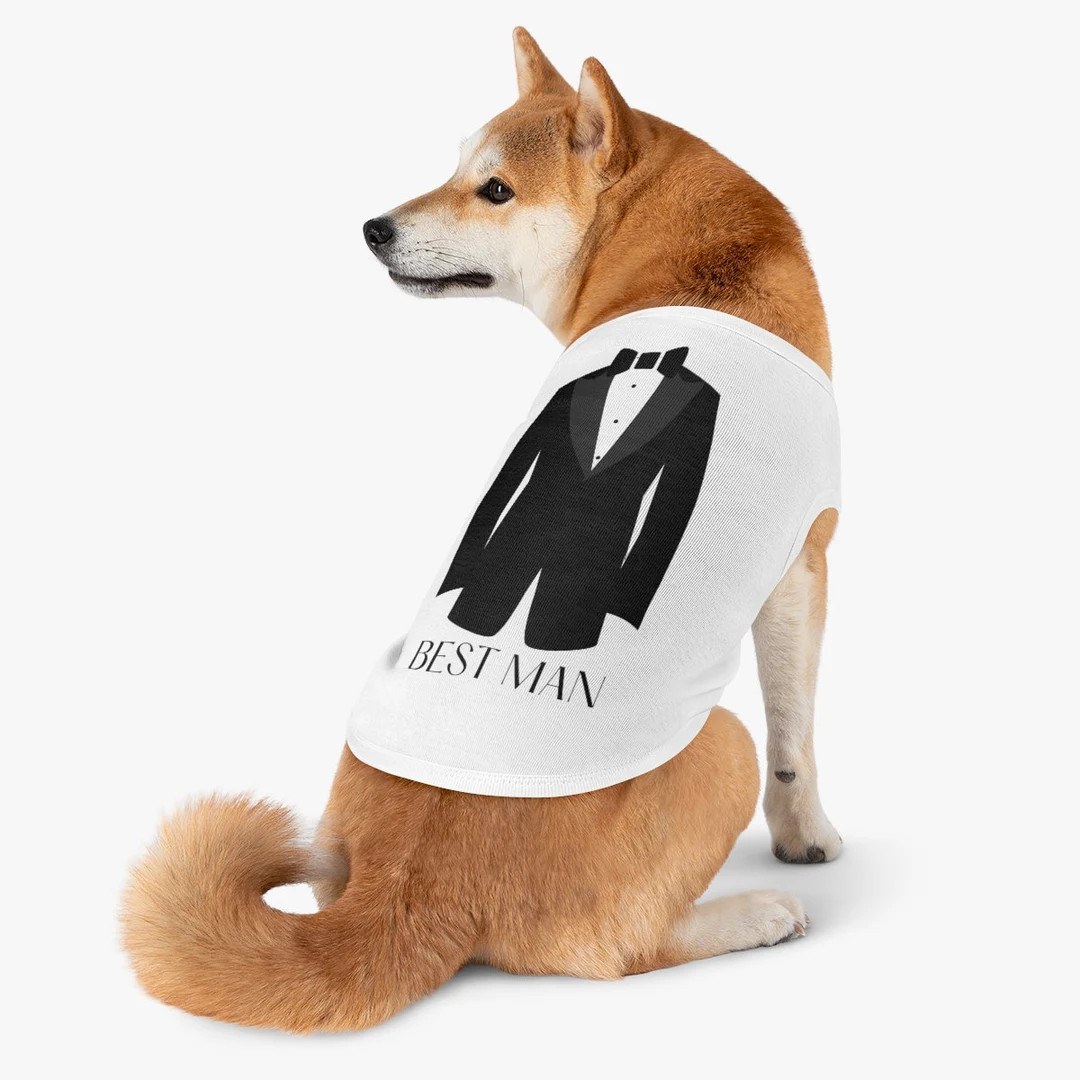 Dog Tux: Dog Tuxedo, Pet Tank Top. Tuxedo for dogs, dog wedding attire, dog ring bearer, will you... | Etsy (US)
