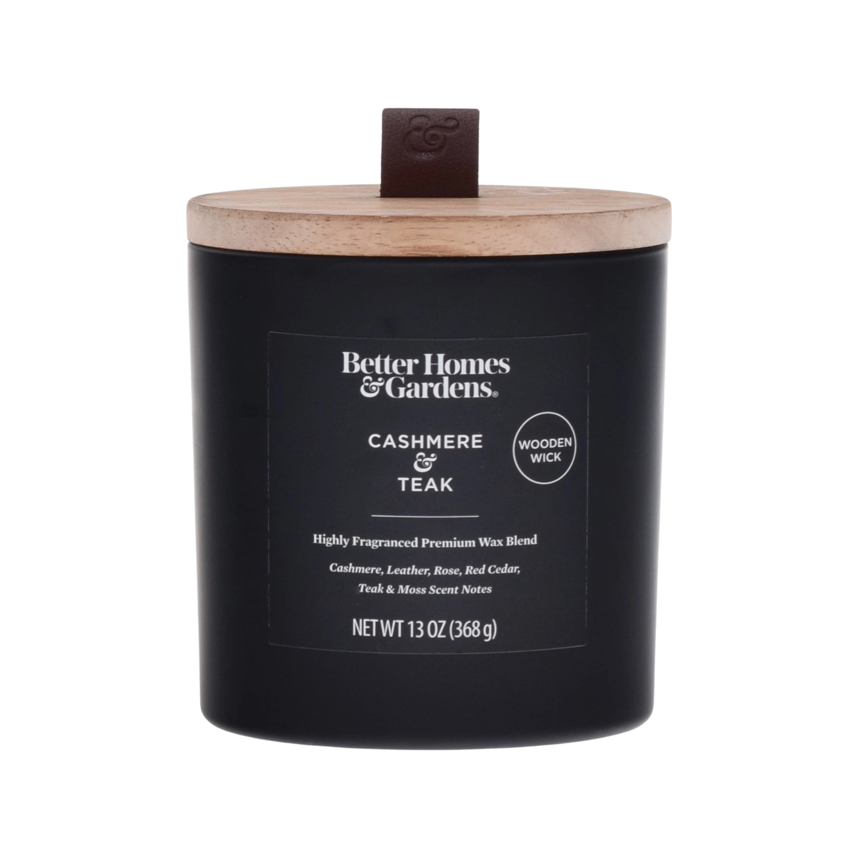 Better Homes & Gardens 13oz Cashmere & Teak Scented Wooden Wick Jar Candle | Walmart (US)