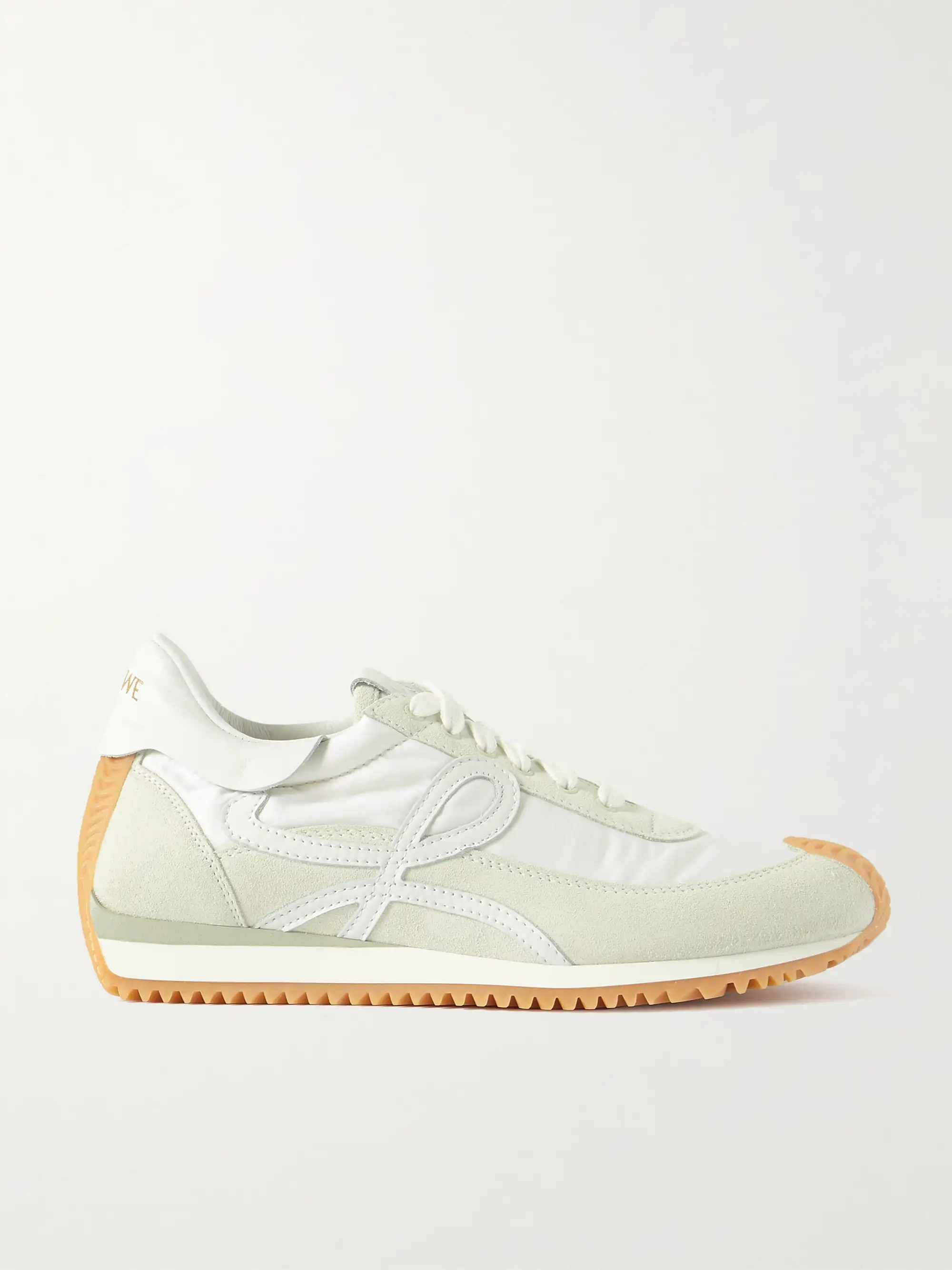 Flow logo-appliquéd shell, leather and suede sneakers | NET-A-PORTER (US)