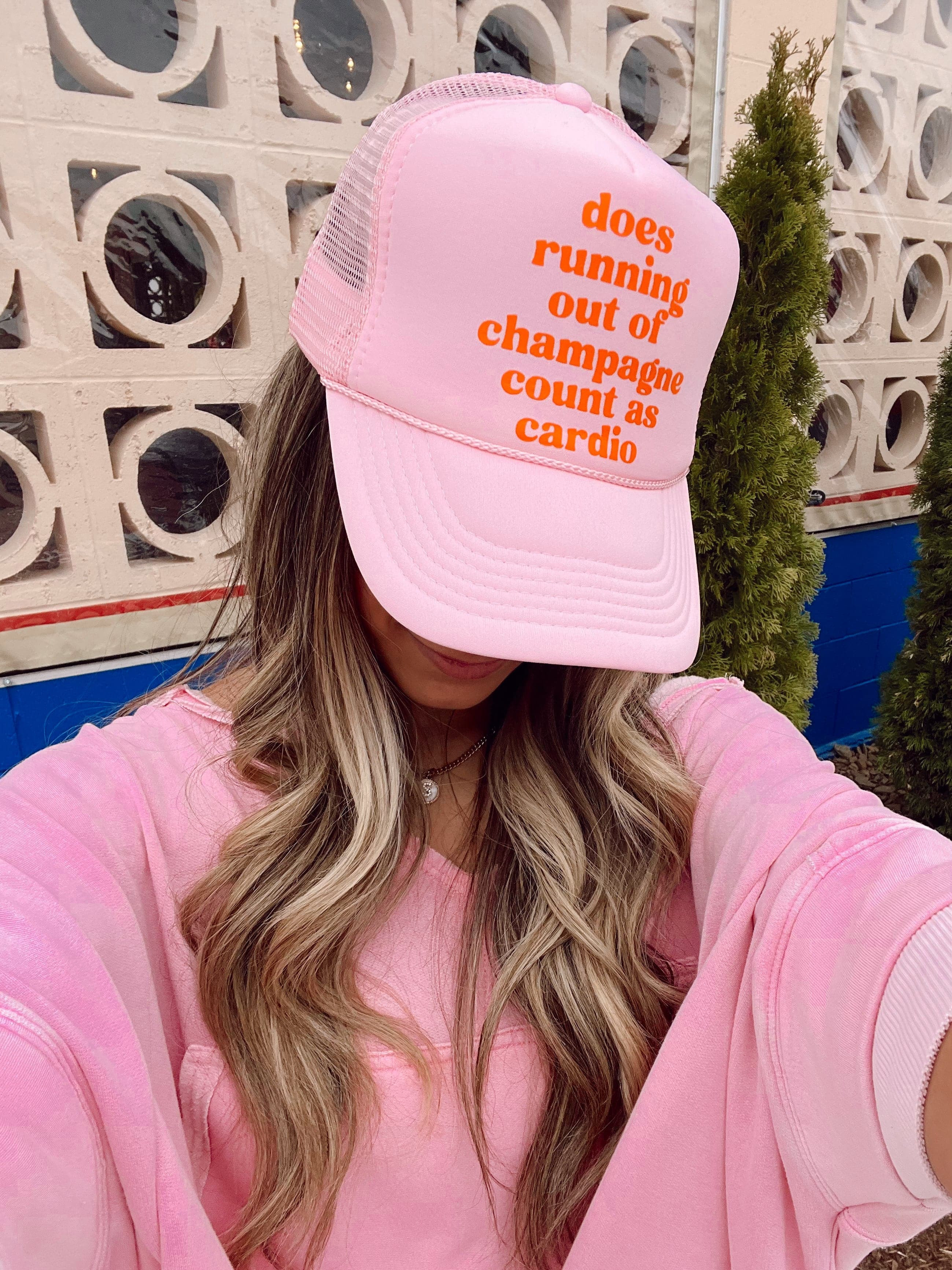 Champagne Cardio Trucker Hat | KenzKustomz