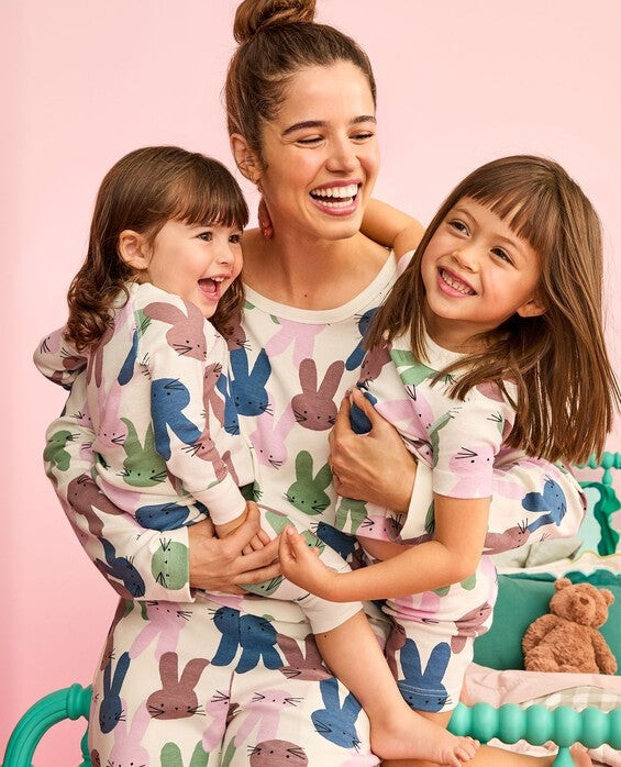 Women's Multi Bunnies Easter Wide Leg Pajama Set in 100% Organic Combed Cotton - Size Adult M by Hanna Andersson | Hanna Andersson