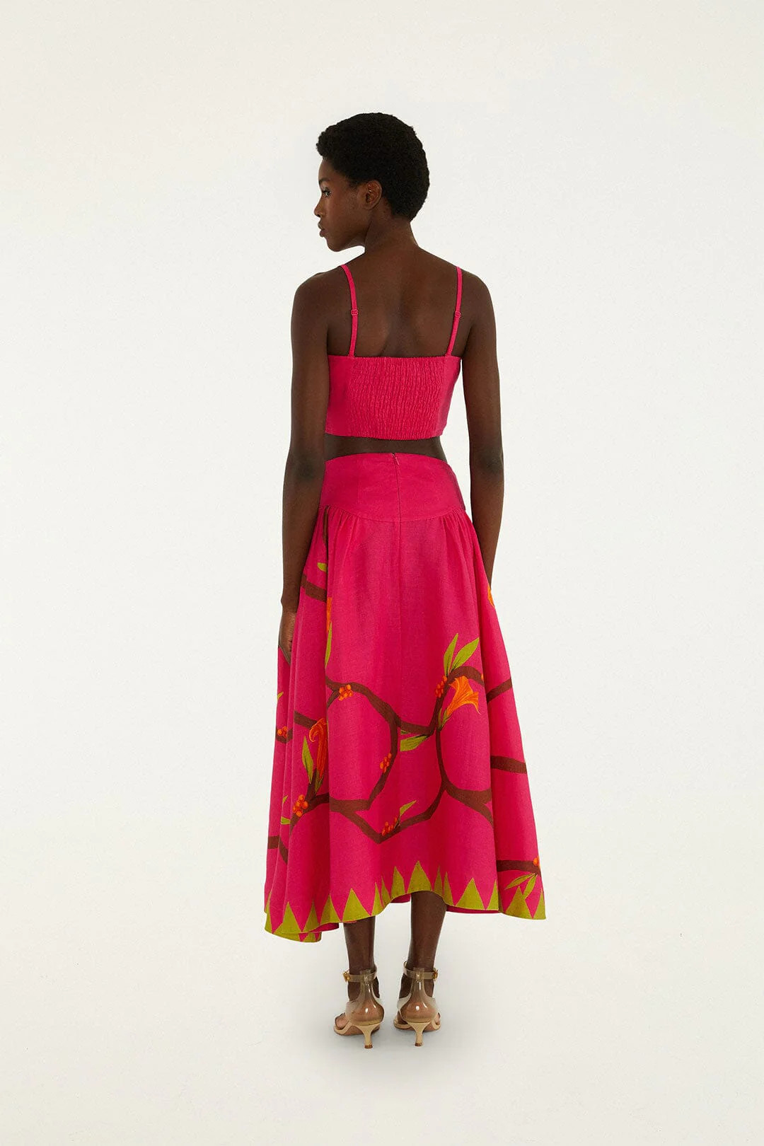 Pink Euroflax Premium Linen Maxi Skirt | FARM Rio | FarmRio (US)