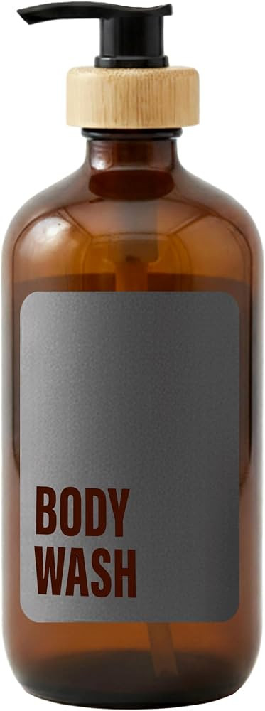 SAVVY & SORTED Amber Glass Soap Dispenser with Pump, Body Wash Soap Dispenser, Refillable Hand So... | Amazon (US)