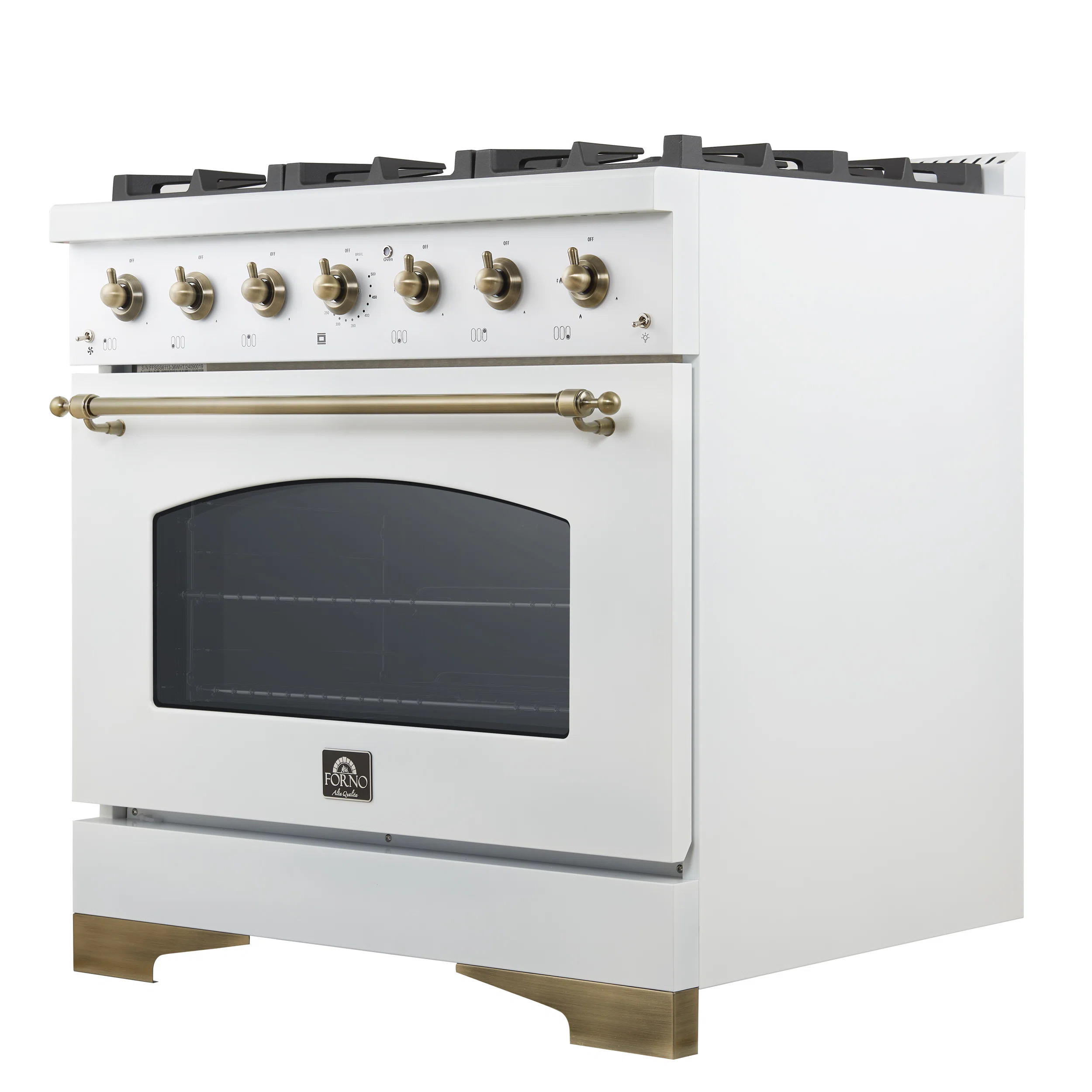 Forno Antico 36-inch Gas Range with 6 Sealed Burners 71,000 BTU, 4.5 cu.ft. Convection Oven, Anti... | Wayfair North America