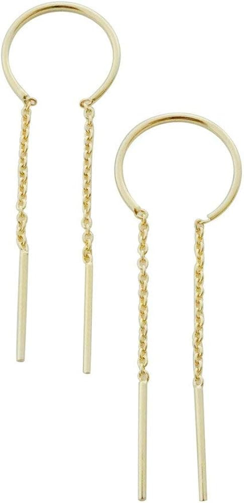 HONEYCAT Threader Drop Bar Chain Earrings in Gold, Rose Gold, or Silver | Minimalist, Delicate Je... | Amazon (US)