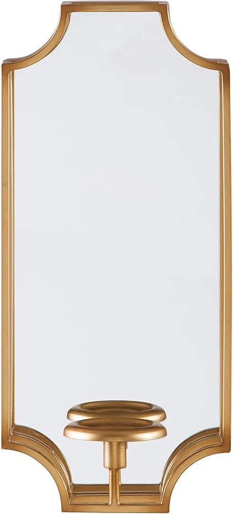 Signature Design by Ashley Dumi Glam 20" Mirrored Wall Sconce, Fits 1 Pillar Candle, Gold | Amazon (US)