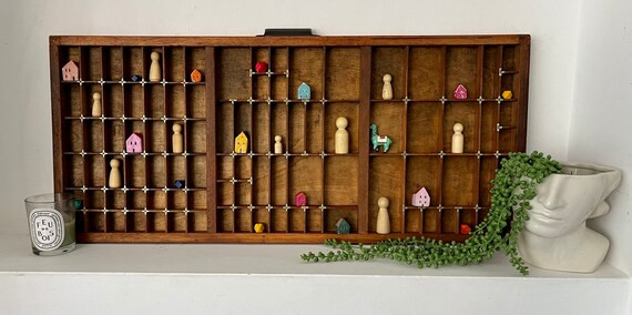 Vintage Letterpress Wooden Printers Tray Curios Display With - Etsy | Etsy (US)