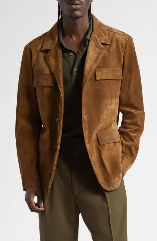 TOM FORD Suede Military Jacket in Teak at Nordstrom, Size 44 Us | Nordstrom