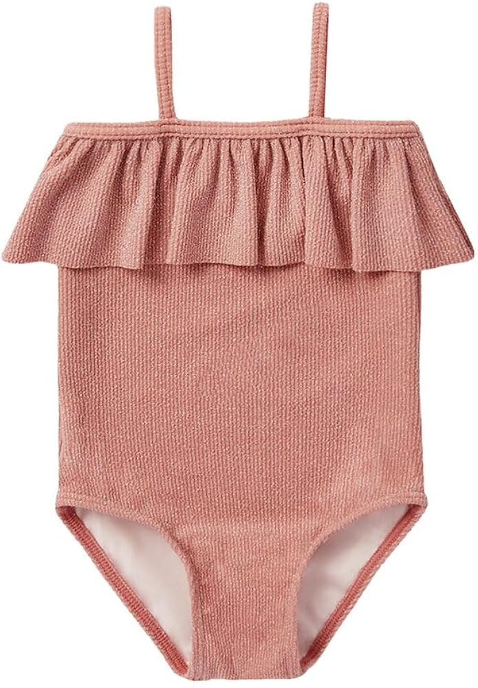 Ruffle One-Piece Swimsuit - Lipstick | Amazon (US)