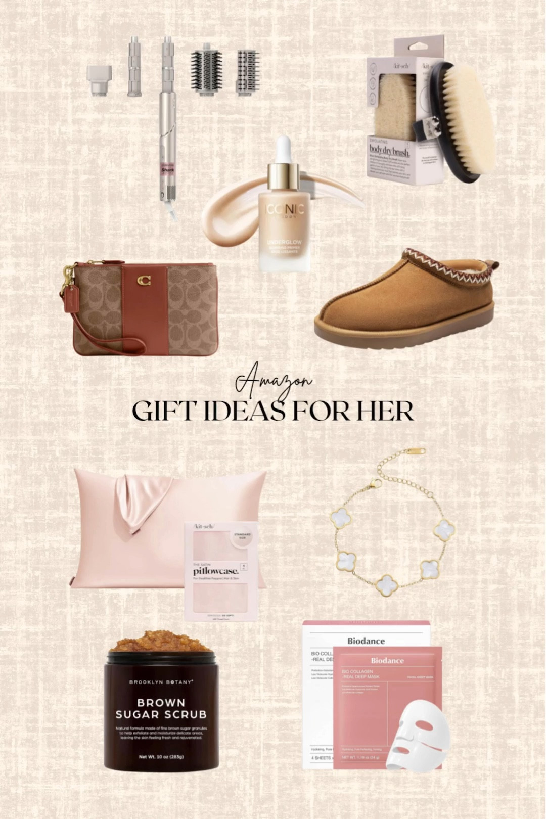 Amazon Gifts for her! 

Gift guide, bio dance collagen mask, scrub, hair dryer, body brush, wristlet, cozy slippers 

#LTKGiftGuide #LTKselfcare #LTKHoliday