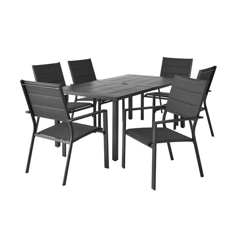 Mainstays Dashwood 7-Piece Outdoor Patio Dining Set, Black | Walmart (US)