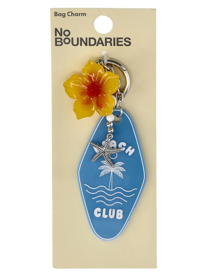 No Boundaries Women's Motel Key Bag Charm, Blue | Walmart (US)