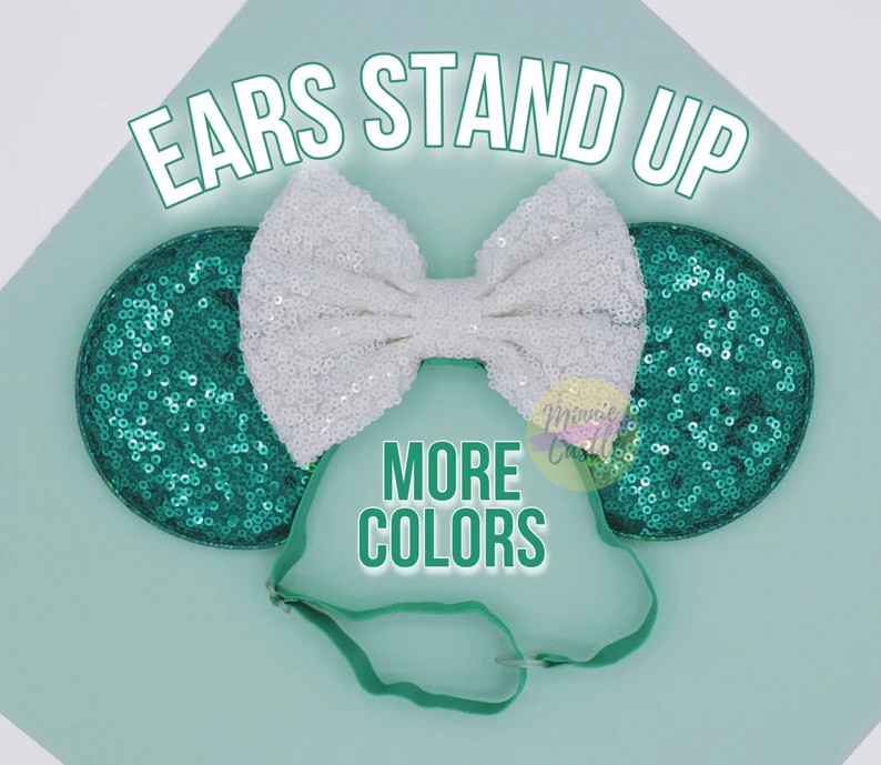 Minnie ears, Women adult Minnie Ears, Mouse  ears elastic headband, Mickey Ears, Mickey ears with... | Etsy (US)