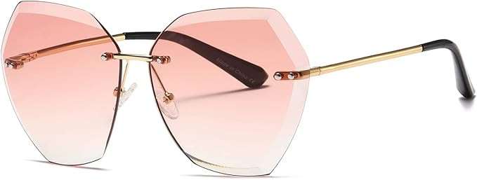 AEVOGUE Sunglasses For Women Oversized Rimless Diamond Cutting Lens Sun Glasses AE0534 | Amazon (US)
