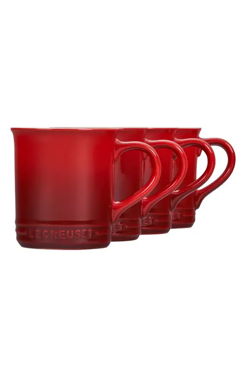 Le Creuset Set of Four 14-Ounce Stoneware Mugs in Cerise at Nordstrom | Nordstrom
