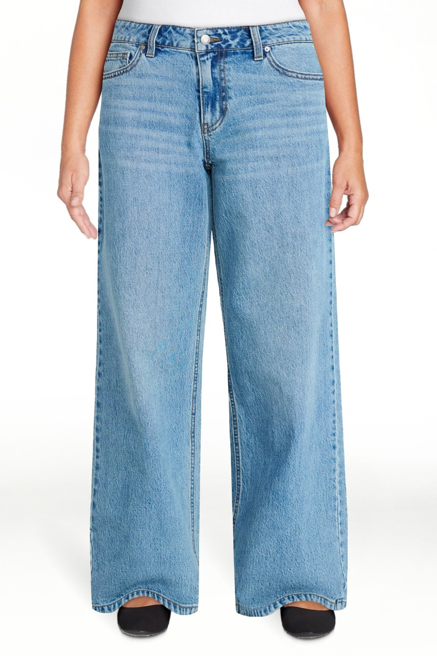 No Boundaries Mid Rise Baggy Jeans, 29", 31", 33" Inseams, Women's Sizes 00-24W | Walmart (US)