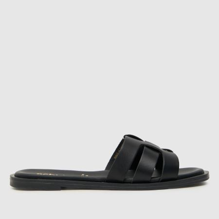 Womens Black schuh Tierney Leather Slider Sandals | schuh | Schuh