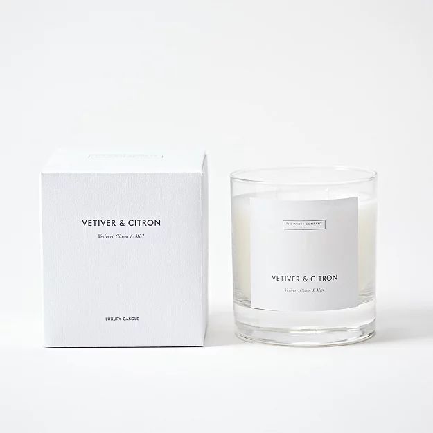Vetiver & Citron Luxury 2 Wick Candle | The White Company (UK)
