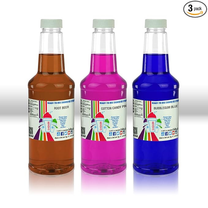 SNOWIE - Premium Shaved Ice Snow Cone Syrup Ready To Use 3 pack (Carnival Pack) | Amazon (US)