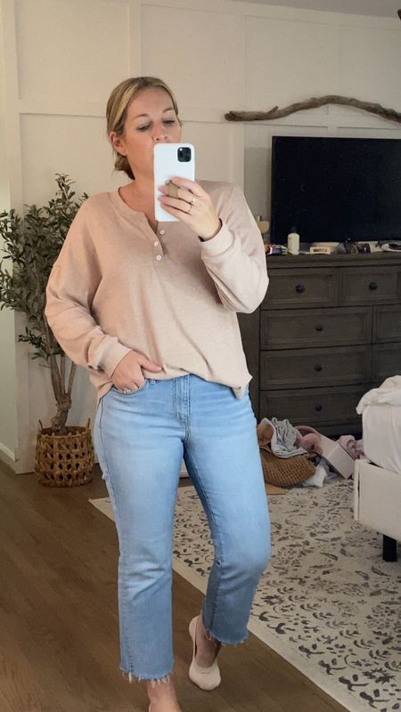 Comfortable every day simple outfit. Soft Amazon henley and cropped ankle jeans from target. I’m in a medium in the top and a size 6 in the bottoms. All is true to size. I’m normally between a small and medium in tops  

#LTKstyletip #LTKFind #LTKSeasonal