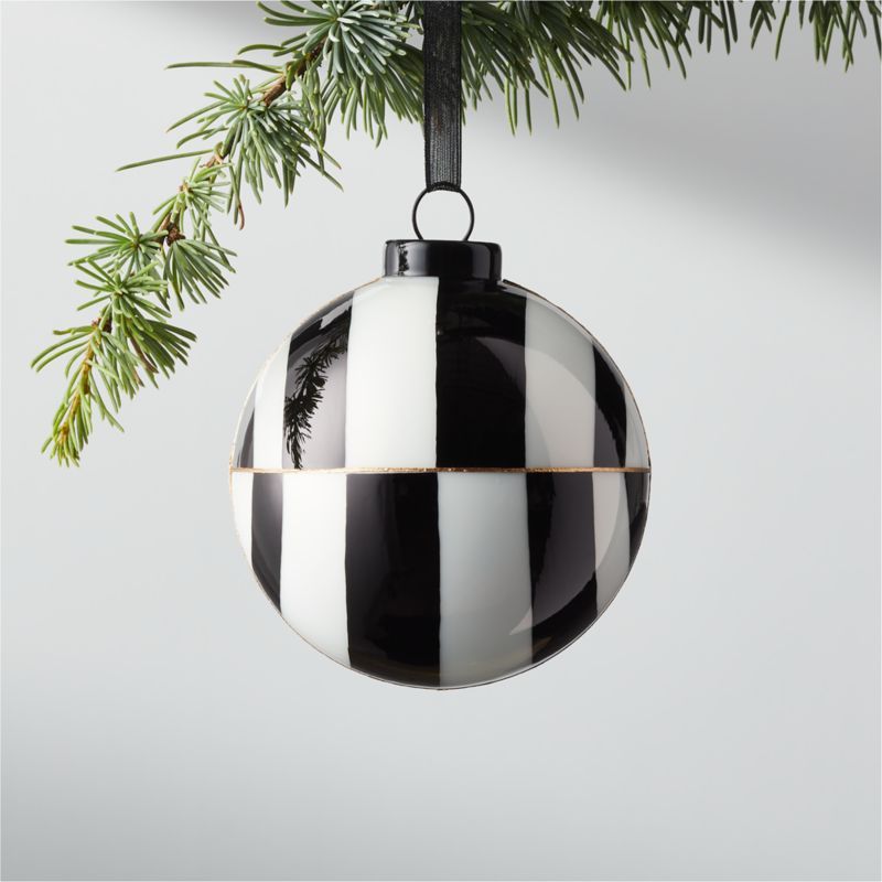 Versailles Black and White Christmas Ornament 3'' + Reviews | CB2 | CB2