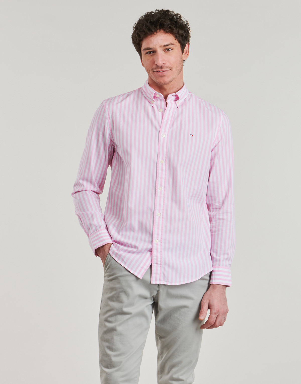 Tommy Hilfiger - FLEX POPLIN BOLD STRIPE RF SHIRT | Spartoo.com, le meilleur de la chaussure