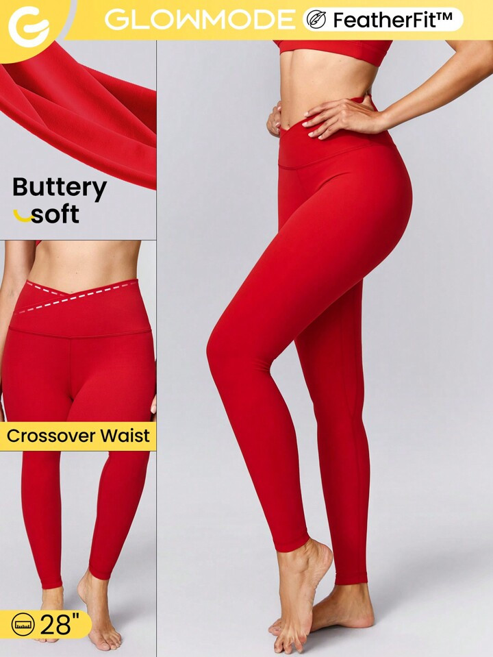 GLOWMODE 28" FeatherFit™ Crossover Leggings | SHEIN