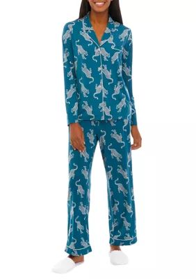 Crown & Ivy™ Printed Notch Collar Pajama Set | Belk