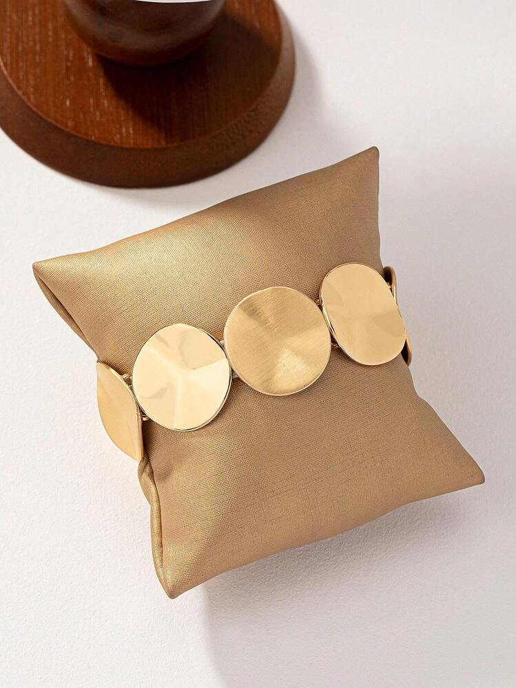 [Store Shopped] 1pc Fashionable Gold-Toned Elastic Bracelet | SHEIN