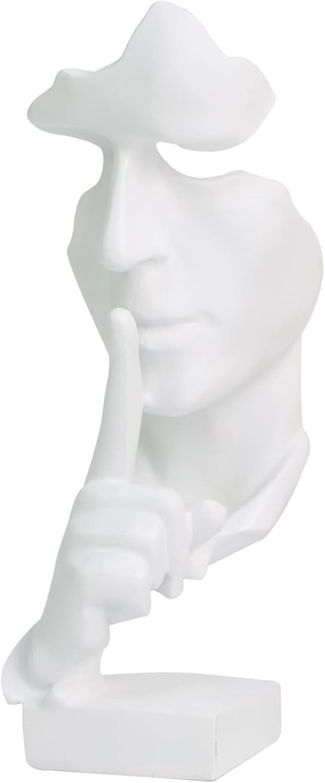 prosfalt Silence is Golden,Thinker Statues Abstract Art Figurine, Modern Home Resin Sculptures fo... | Amazon (US)