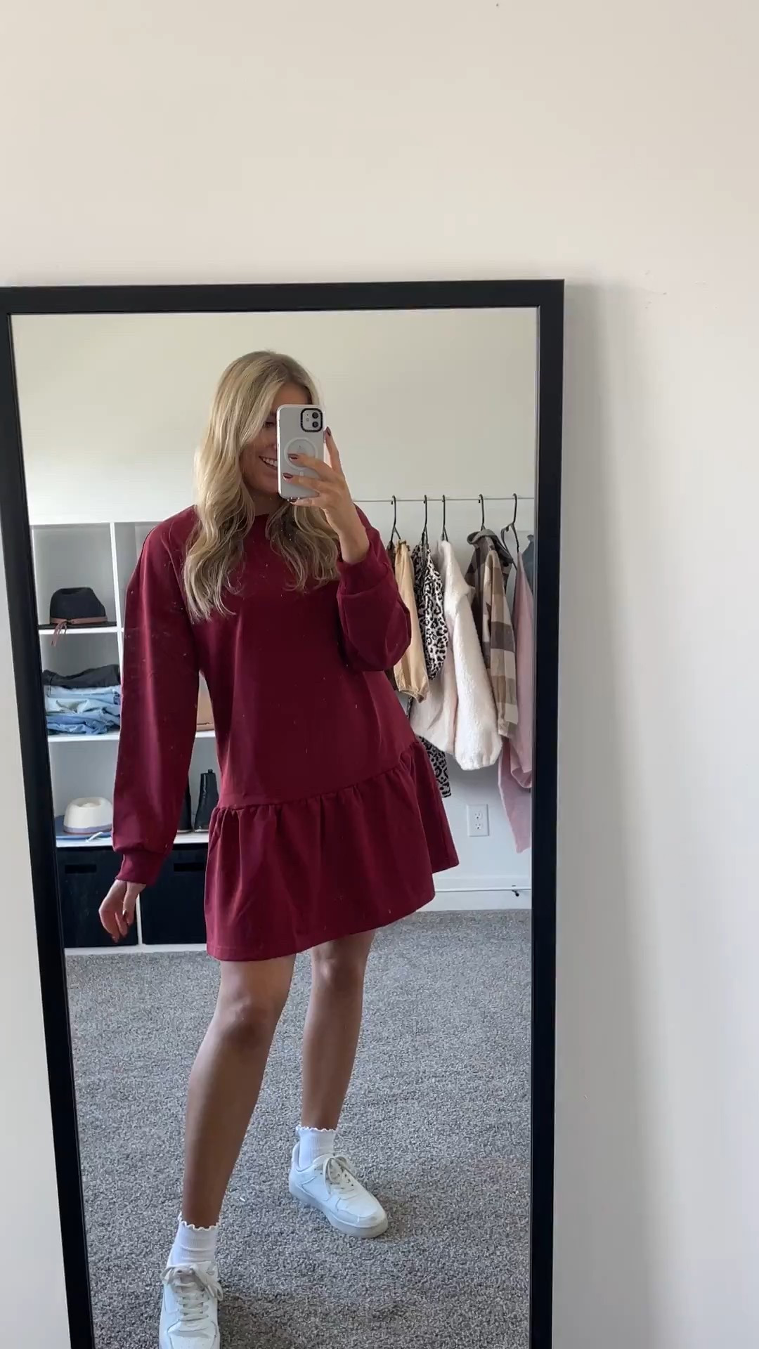 Thanksgiving outfit idea or teacher outfit idea! Dress is on major deal for Amazon prime big deal days!!

Dress: wearing M, more colors
Sneakers: inspired by Nike Air Force 1s and true to size in wide fit or size up half in regular fit 

| teacher outfit | fall outfit | bump friendly 

#LTKSeasonal #LTKFindsUnder100 #LTKWorkwear

#LTKSaleAlert