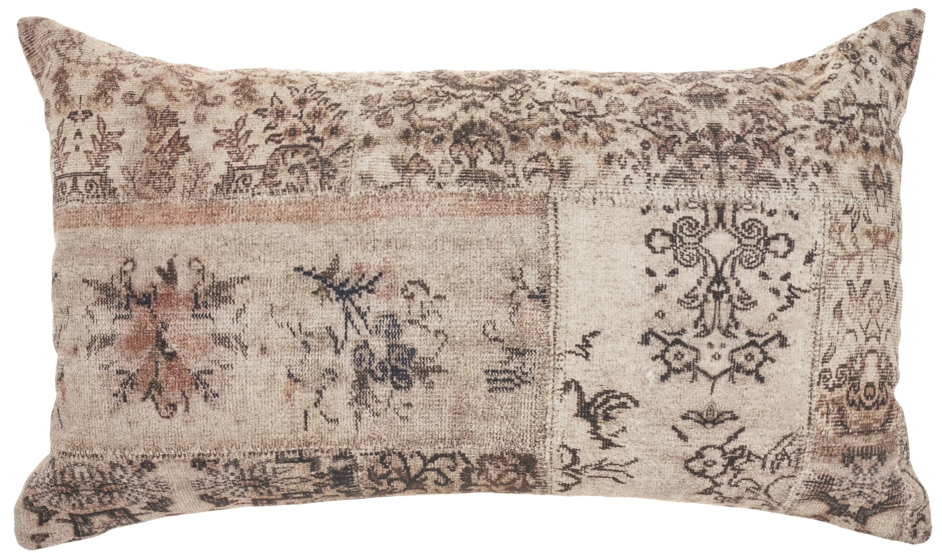 Nicole Curtis Persian Patchwork 14" X 24" Grey/Multi Throw Pillow | Walmart (US)