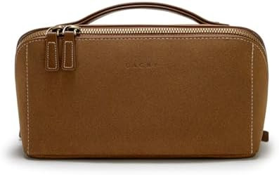 EACHY Travel Makeup Bag, Faux Suede Cosmetic Bags for Women,Large Capacity Portable Pouch Open Fl... | Amazon (US)