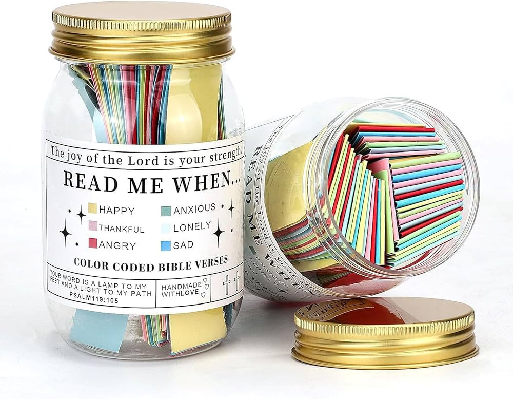Bible Verse Jar, Read Me When Bible Verses Jar for Emotions and Feelings, Christian Gifts for Wom... | Amazon (US)