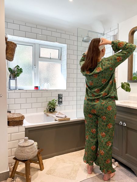 Bathroom accessories and storage baskets and green patterned pyjamas #LTKGift (“Entry”) 

#LTKhome #LTKeurope #LTKfamily