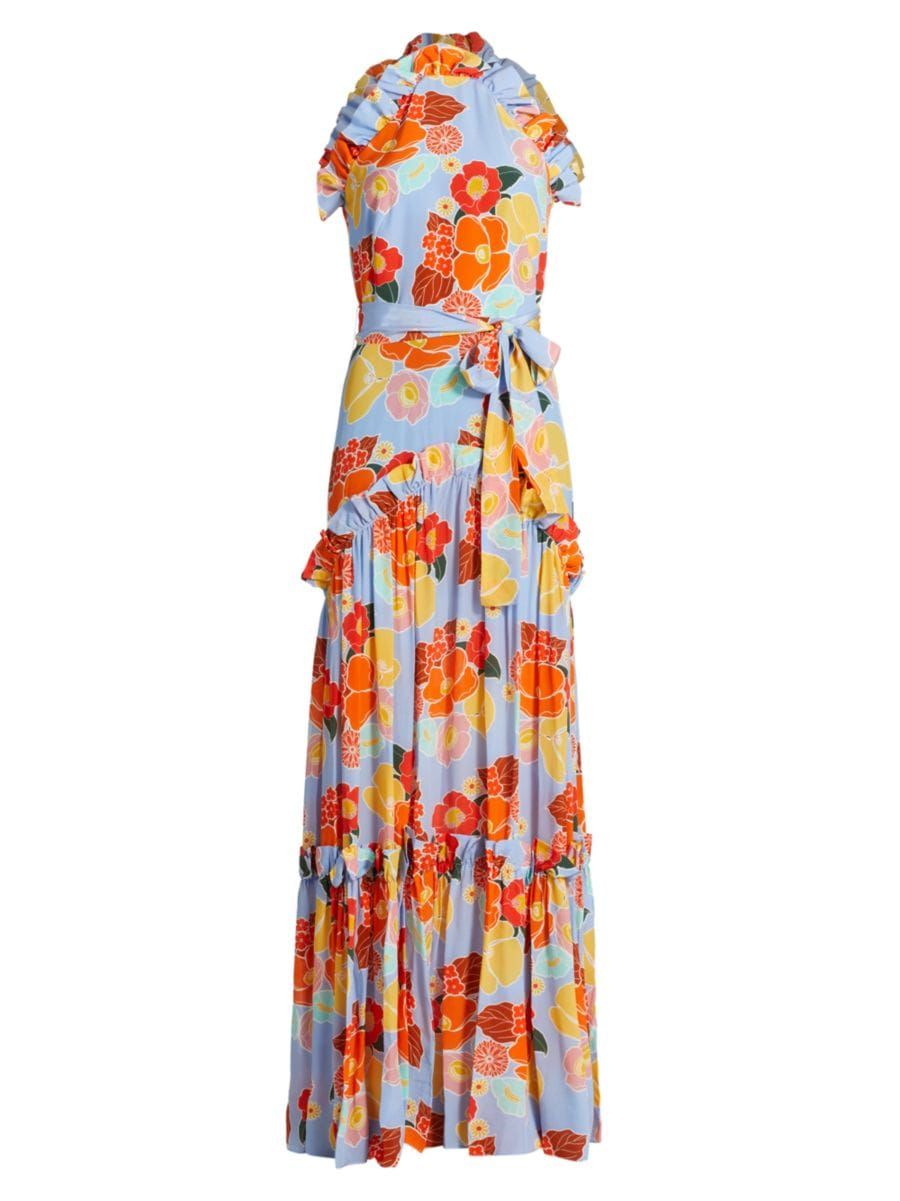 Tatiana Floral Ruffle-Trimmed Maxi Dress | Saks Fifth Avenue