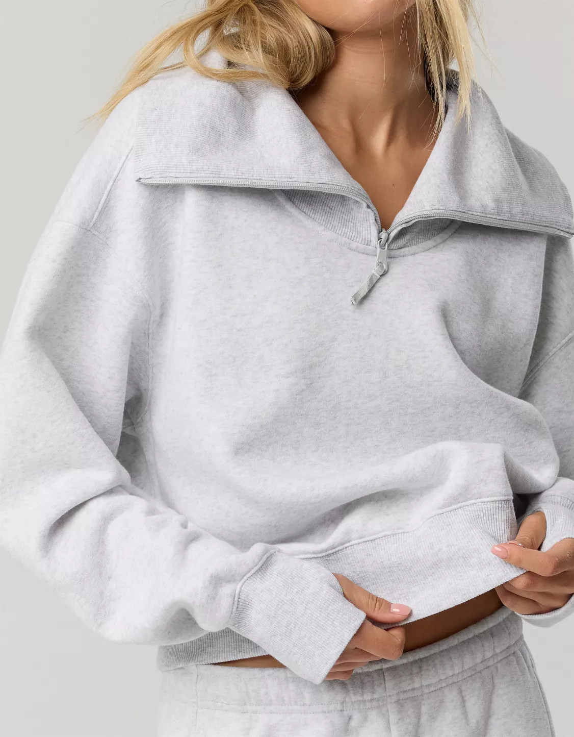 OFFLINE By Aerie Cloud Fleece Quarter Zip Sweatshirt | Aerie