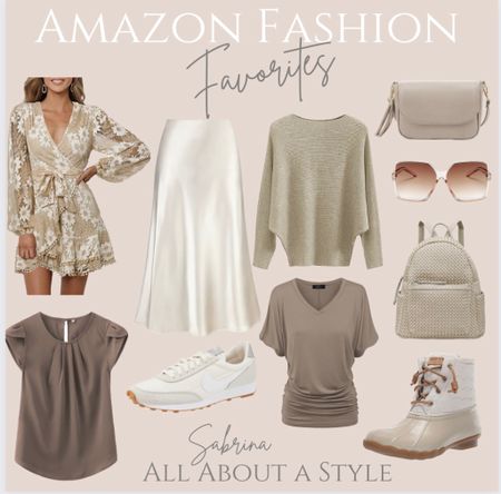 Can’t go wrong with these @amazon fall pieces. Dresses. Sweaters. Skirts. Women’s shoes. Purse. Sunglasses. Sneakers  

#LTKSeasonal #LTKshoecrush #LTKsalealert