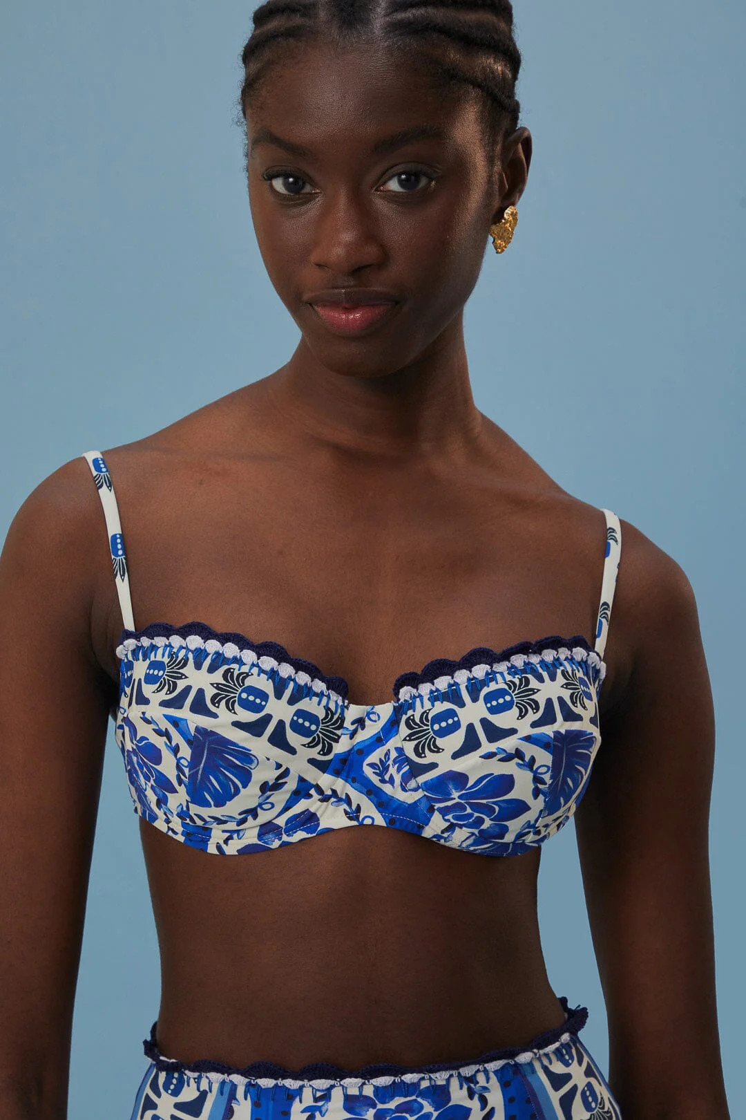 Blue Tile Dream Bikini Top | FarmRio (US)