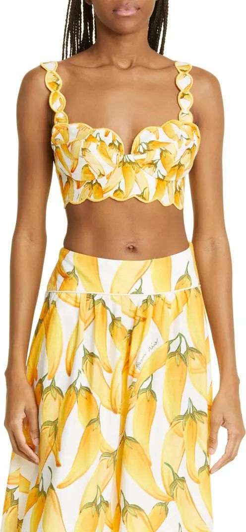 Peppers Print Linen Crop Top | Nordstrom