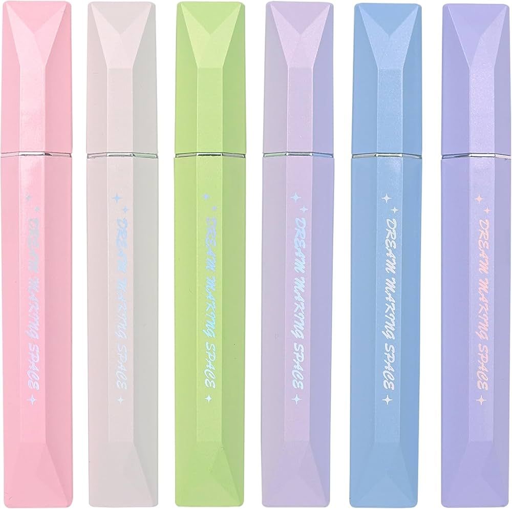 COLNK Glitter Pastel Highlighter,Set of 6 Pcs Cute Aesthetic Highlighters Assorted Colors,Chisel ... | Amazon (US)