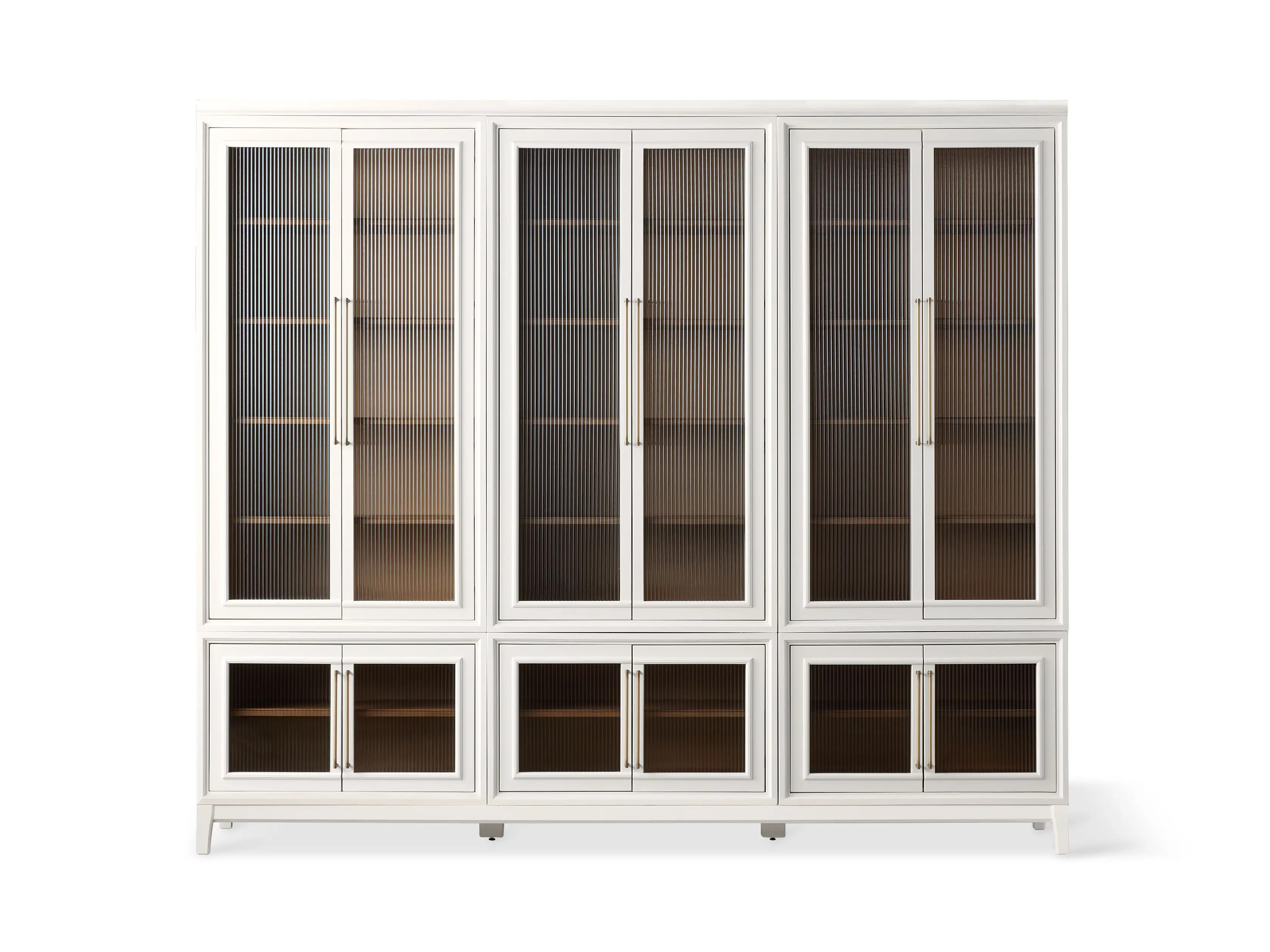 Rowan Modular Stacked Reeded Glass Cabinet | Arhaus