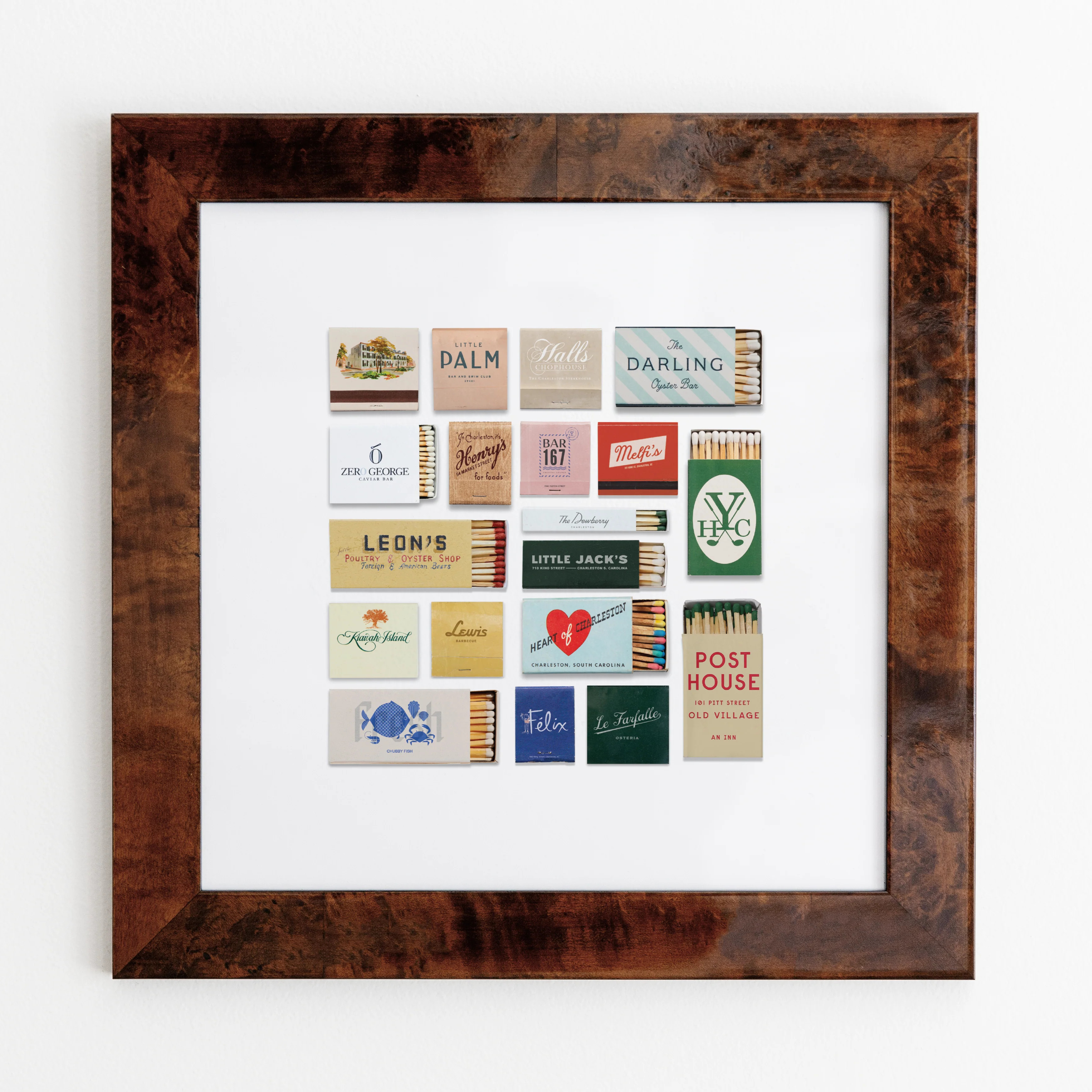 Charleston South Carolina Collage - Vintage Matchbook Wall Prints - Match South | Match South