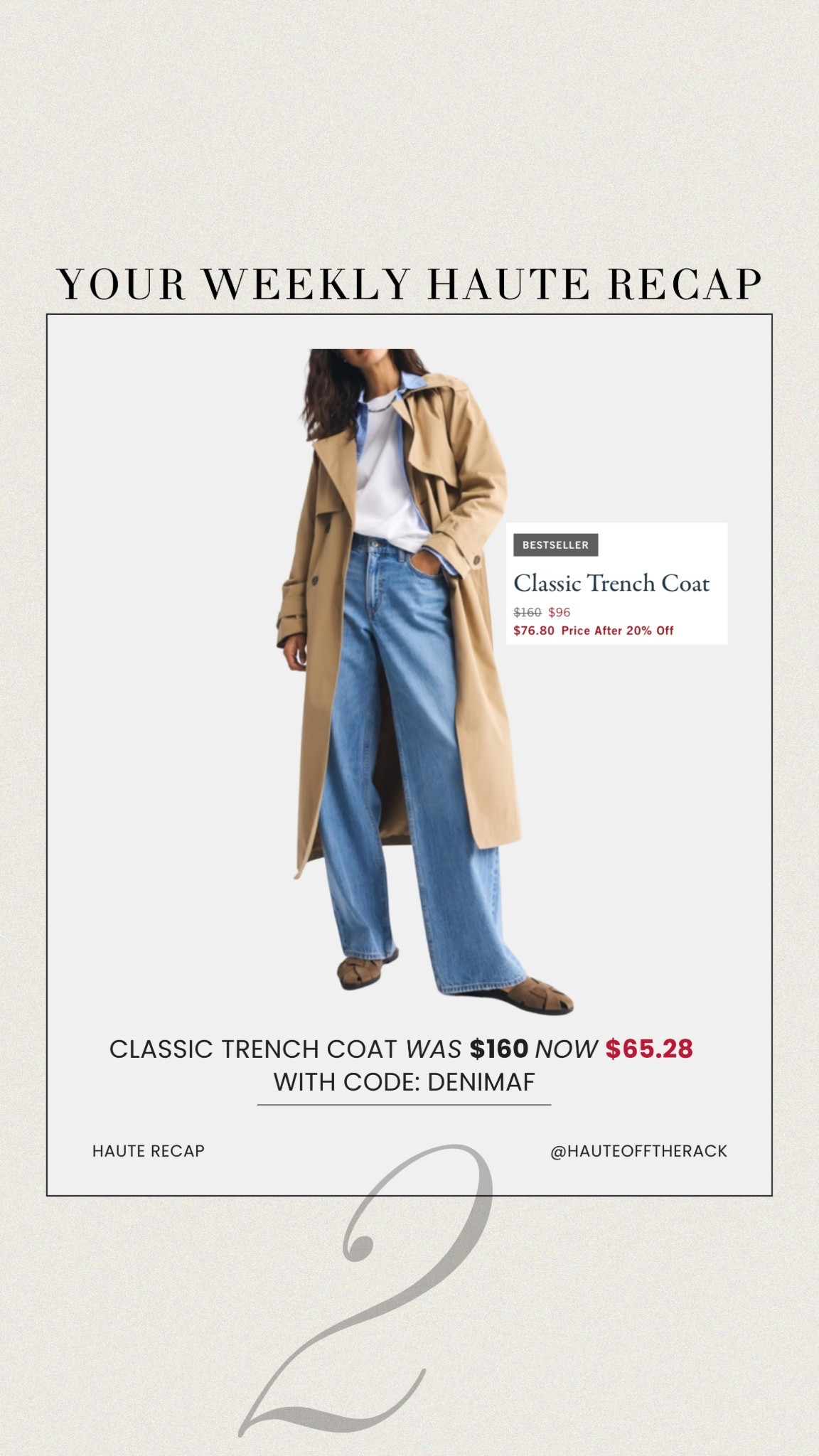 ICYMI a recap of what I shared last week!
2. Abercrombie classic trench coat now only $65 with code DENIMAF

#Abercrombie #trenchcoat #longcoat #salealert #viraldenimsale


#LTKSaleAlert #LTKSeasonal