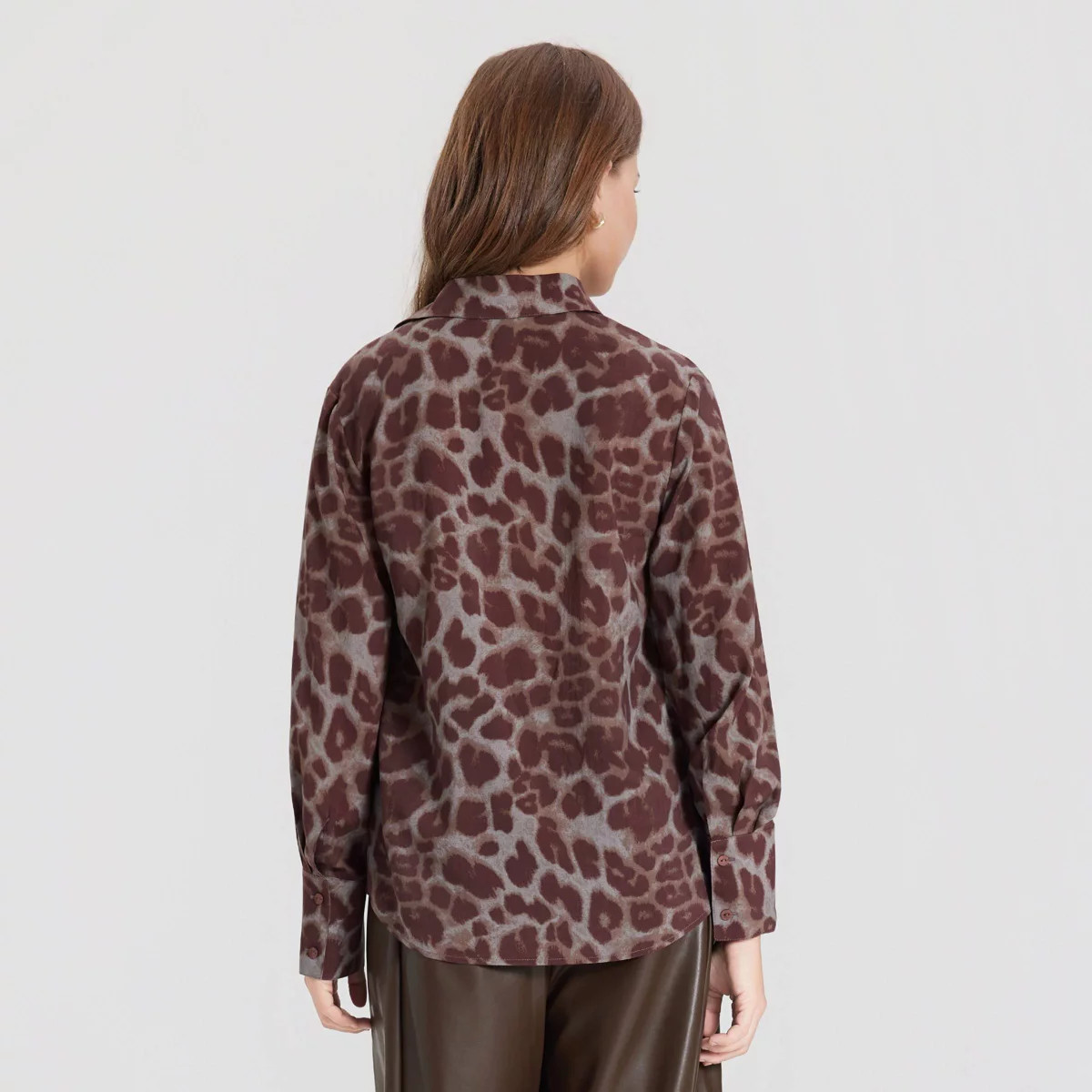 Women's Long Sleeve Collared Blouse - A New Day™ Cream Polka Dots M | Target