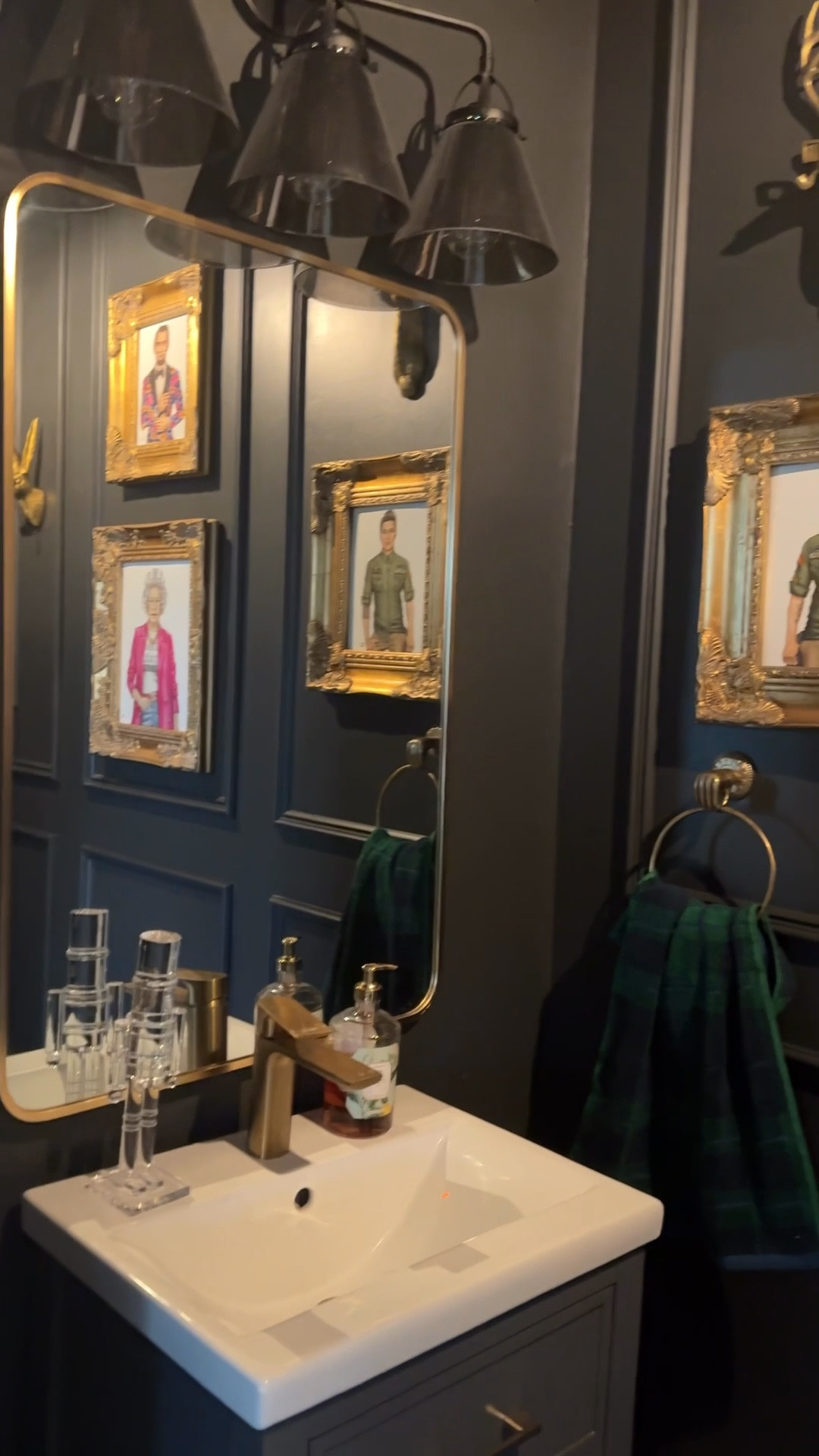 Mirror on sale as part of Walmart deals 
Paint color is Iron Ore 
Prints are LXartworks 
Frames hobby lobby 

#LTKCyberWeek #LTKHoliday